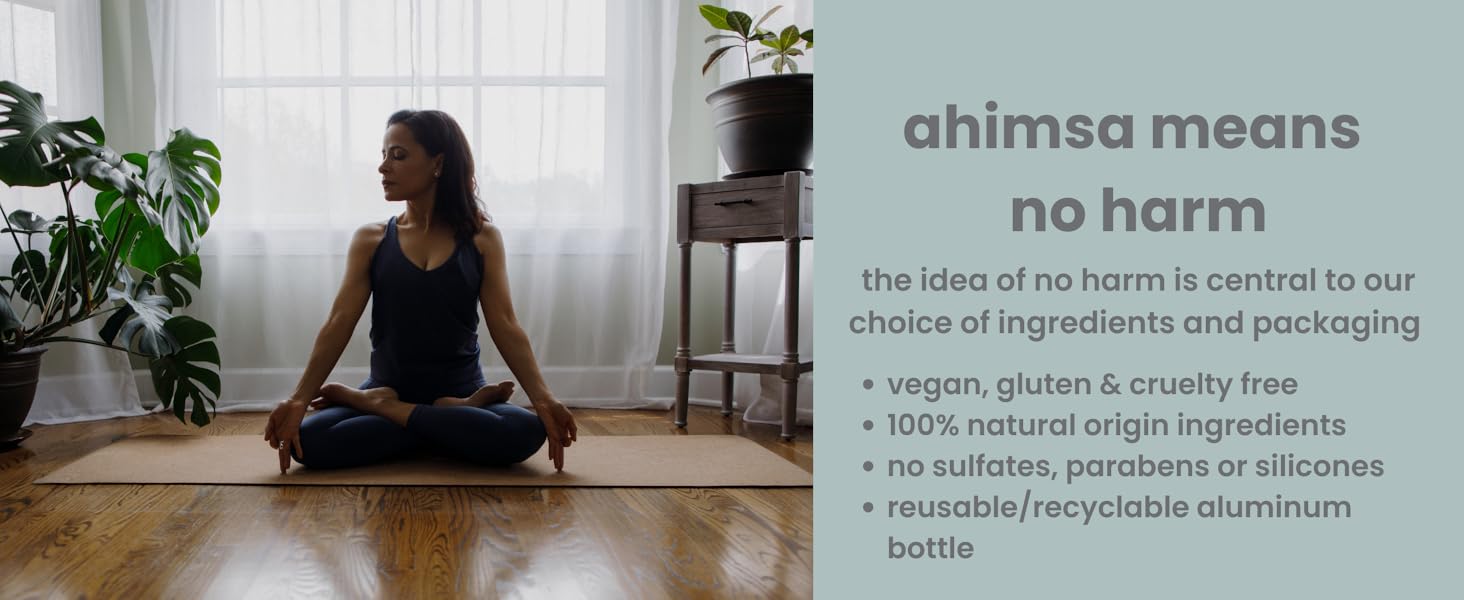 ahimsa gentle purifying shampoo clean natural safeno harm sustainable vegan cruelty free