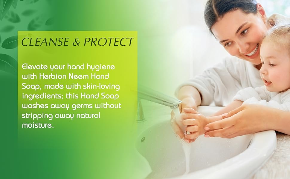 Herbion Naturals Neem Hand soap for avoiding Germs Bacteria and nourish skin Neem Extract family