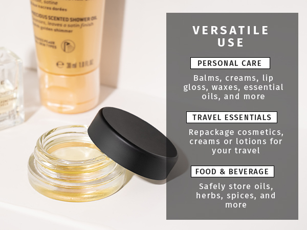 7ml 7 ml glass jars with black lids airtight oil ounce clear smell bulk 90 pack