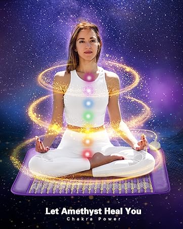 infrared heating pad with amethyst healing stones