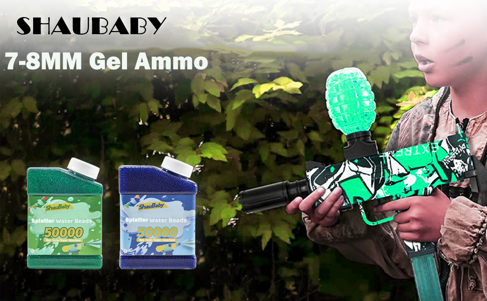 Gel Splatter Ammo 50,000 Beads 78mm Gel Ball Bullets