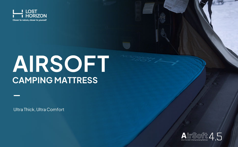 Lost Horizon LOSTHORIZON 4.5” Thick Self Inflating Sleeping Pad with Solid Foam, Camping