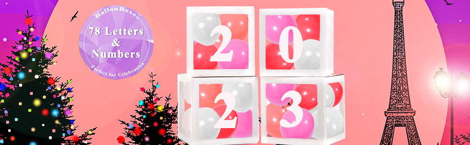 7PCS White Transparent Balloon Boxes, Baby Boxes with