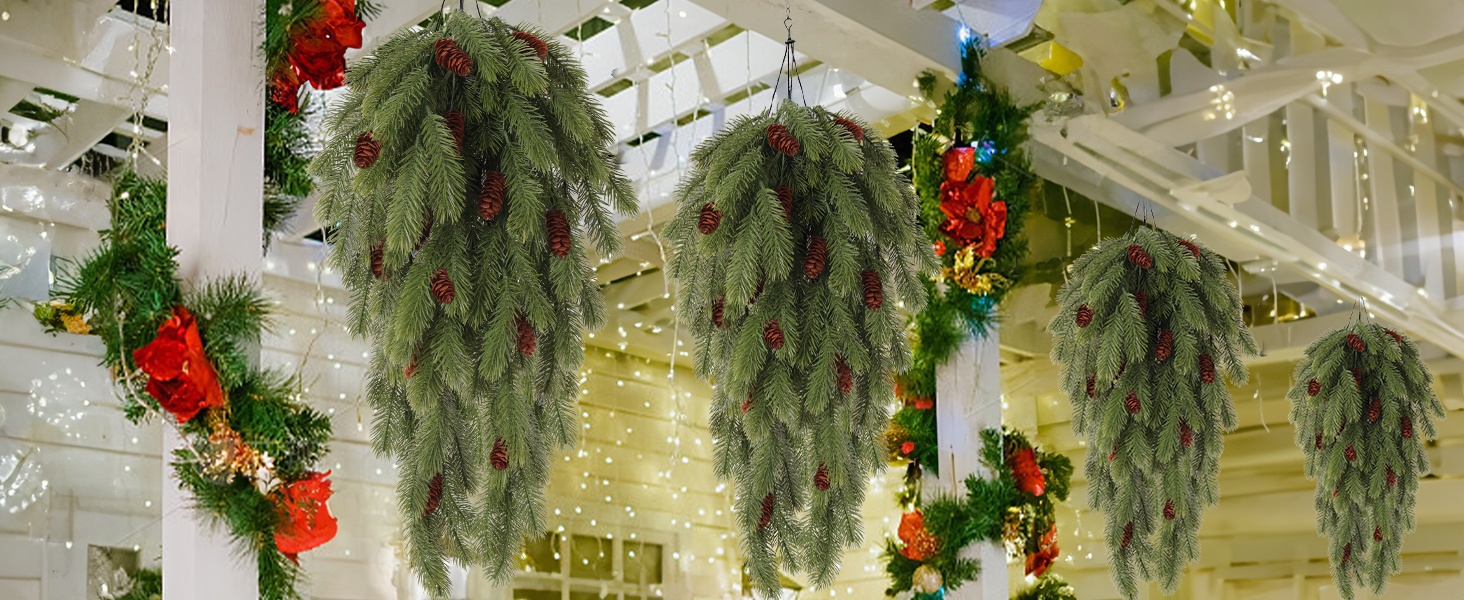 Front Door Decorations Wall Hanging Decor Artificial Teardrop Swag Christmas Stair Swag Door Swag