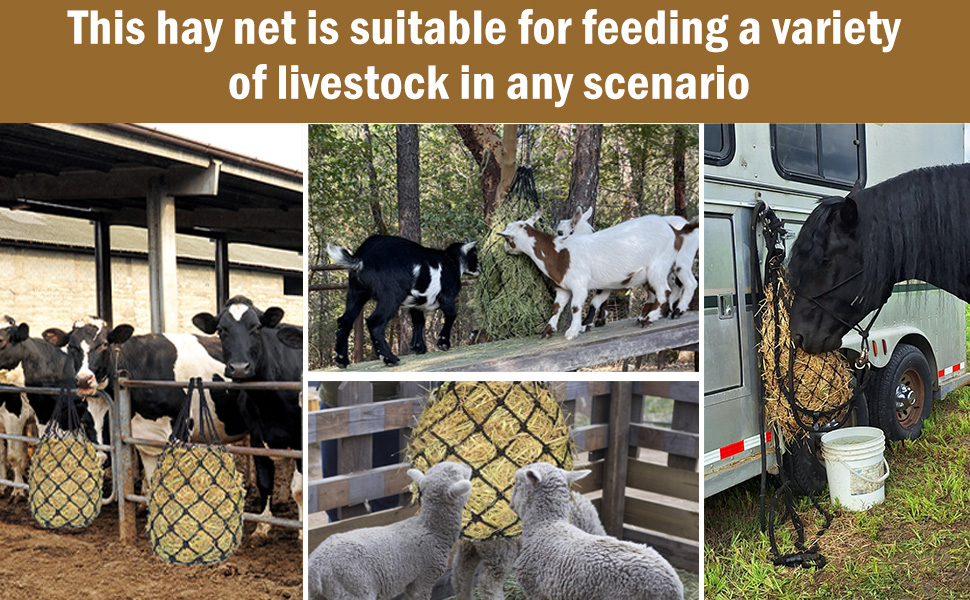 2PCS Slow Feed Hay Net for Horses Goat Sheep,Hanging Hay Bag Feeder
