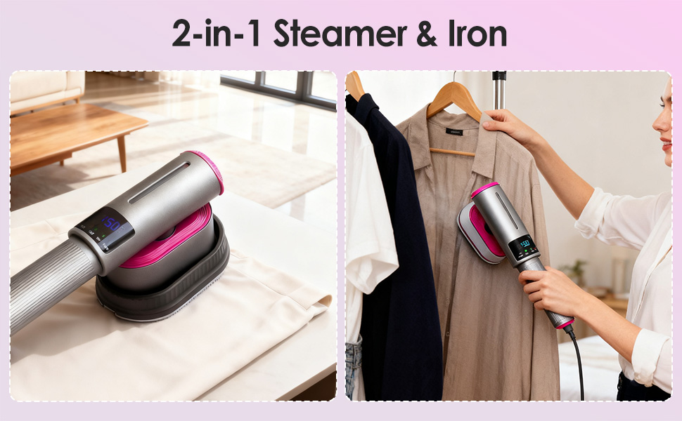 Switch freely between dry ironing for crisp results and steam mode for gentle care