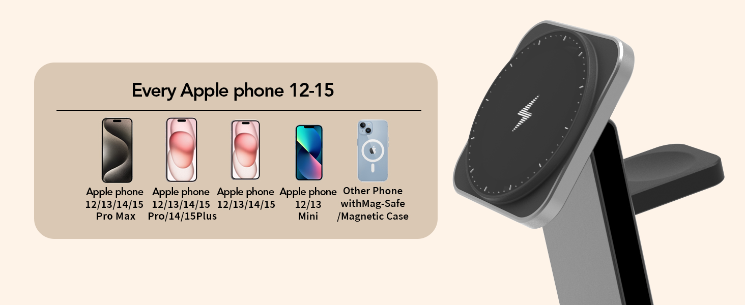 3 in 1 Wireless Charger,Foldable MagSafe Wireless