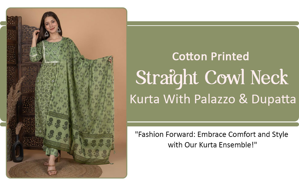 SPN-JGSP Kurta With Palazzo & Dupatta Set