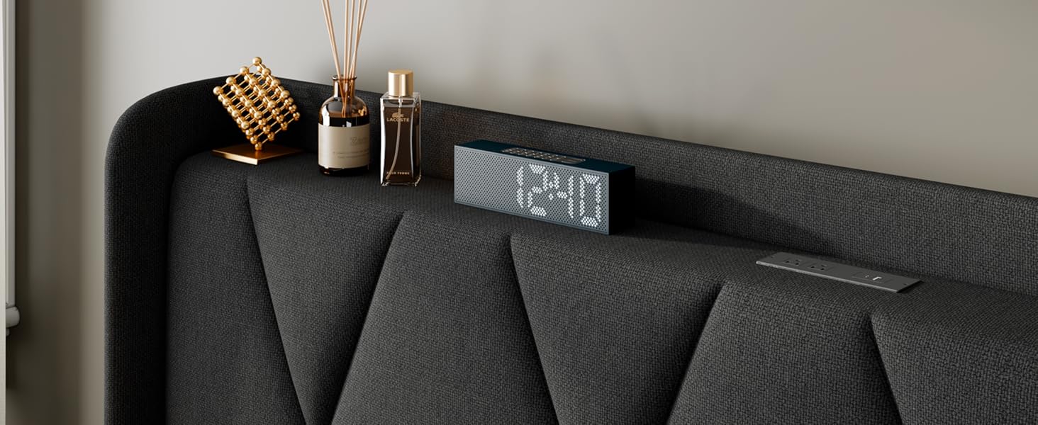 Feonase King Size Bed Frame with 4 Storage Drawers