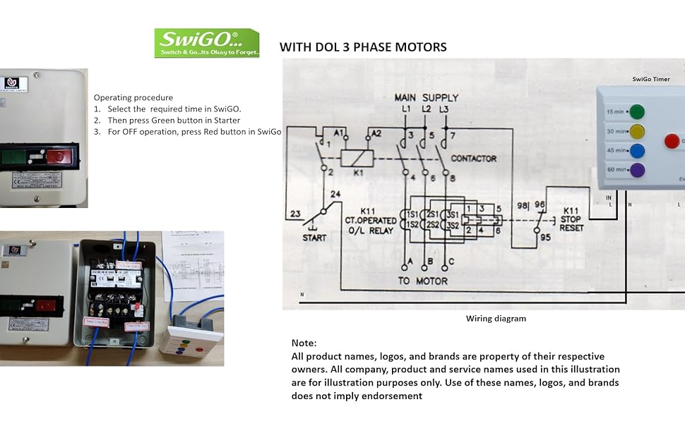 SwiGO 5,10,15,20 Mins Auto Cut Off Timer Switch for Water Motor Pump up to 2 HP Single Phase