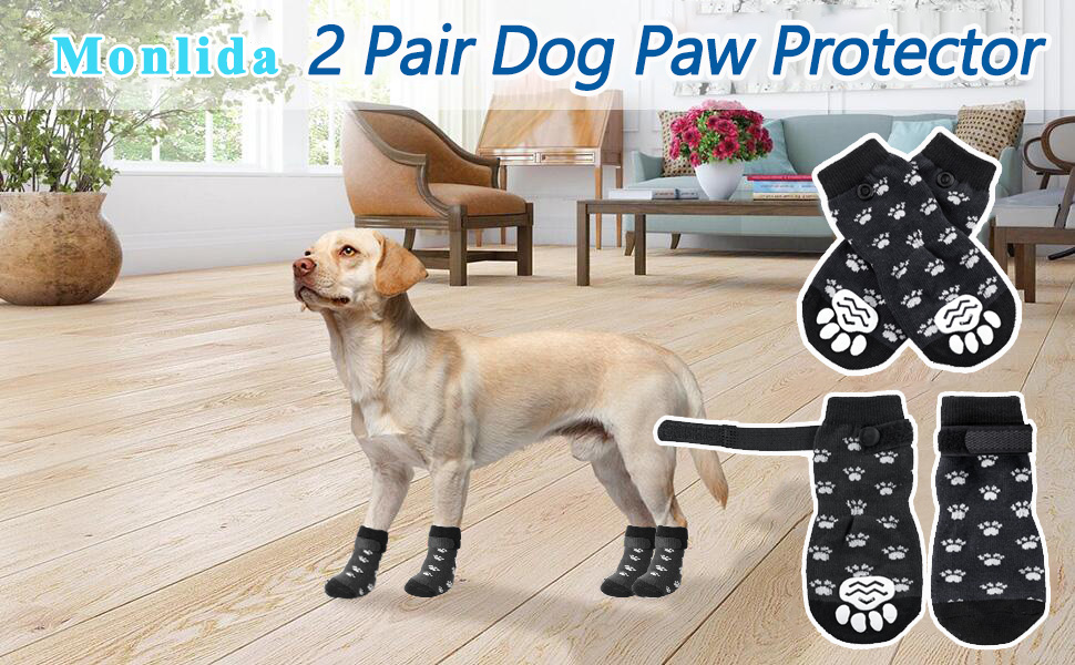 Anti Slip Paw Protectors Dog Socks,Double Side NonSlip Dog Socks with