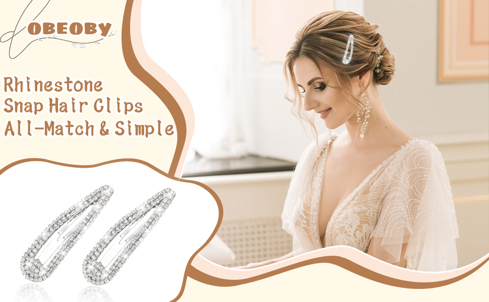 Amazon.com : 2.4 Inch Rhinestone Hair Clips, 6PCS Silver