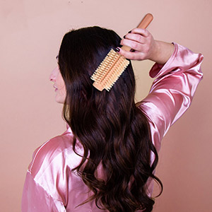 wooden hair brush set for women hairbrushes detangling round blow dry brushes professional girls