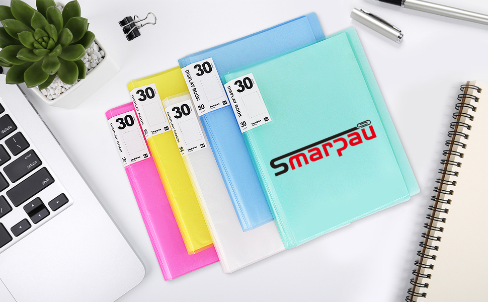 Smarpau A4 Display Folders, 5 Pack 30 Pockets Display Book Document