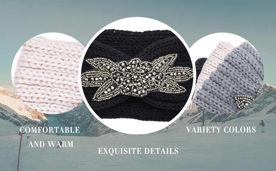 black knitted hair bands