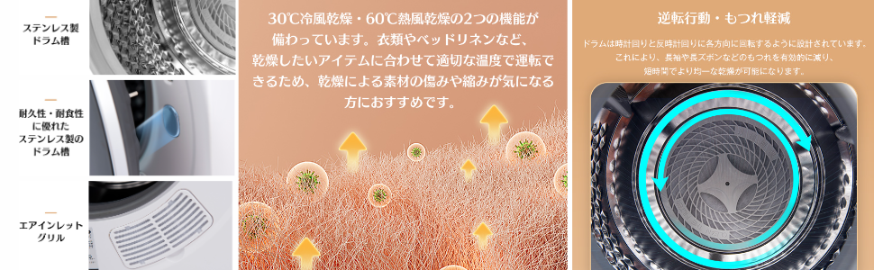 Amazon.co.jp: TopCloud 衣類乾燥機 小型 3kg タッチパネル操作