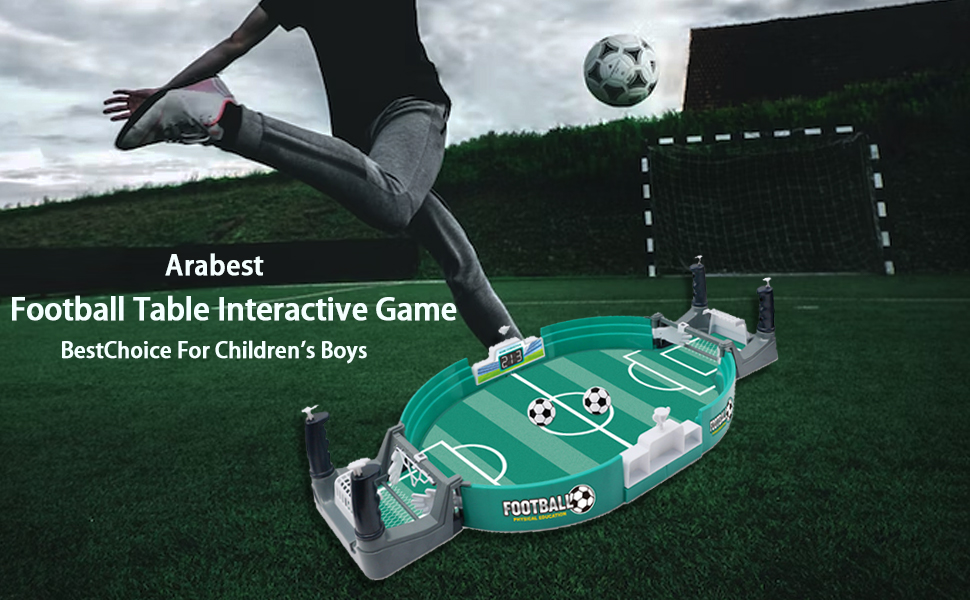 Arabest Football Table Interactive Game, Mini Tabletop Soccer Game with 6 Balls, Table top