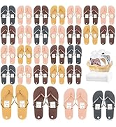 24 Pairs Flip Flops Bulk, Casual Spa Slipper with Size Cards Drawstring Bags, Wedding Party Sanda...