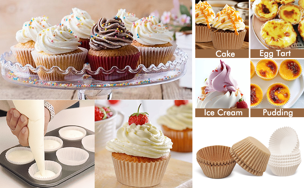 500pcs Standard Natural cupcake liners for baking,food