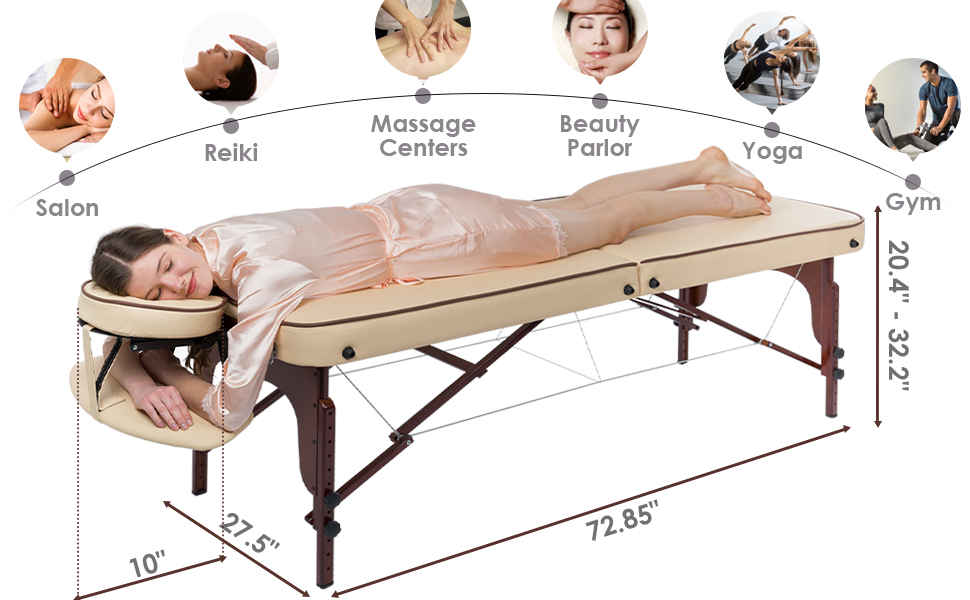 CLORIS 84" Professional Massage Table Portable Reinforced
