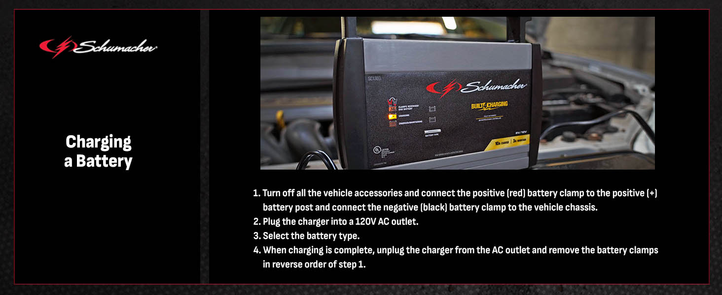 Schumacher Fully Automatic Battery Charger and Maintainer