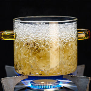 Transparent Glass Serving Bowl with Lid 1200ML Oven Microwave Safe Casserole Vessel Curry Kitchen