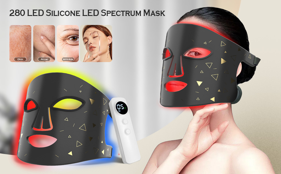 TADOUNE LED Light Therapy Face Mask Red Blue Light Therapy