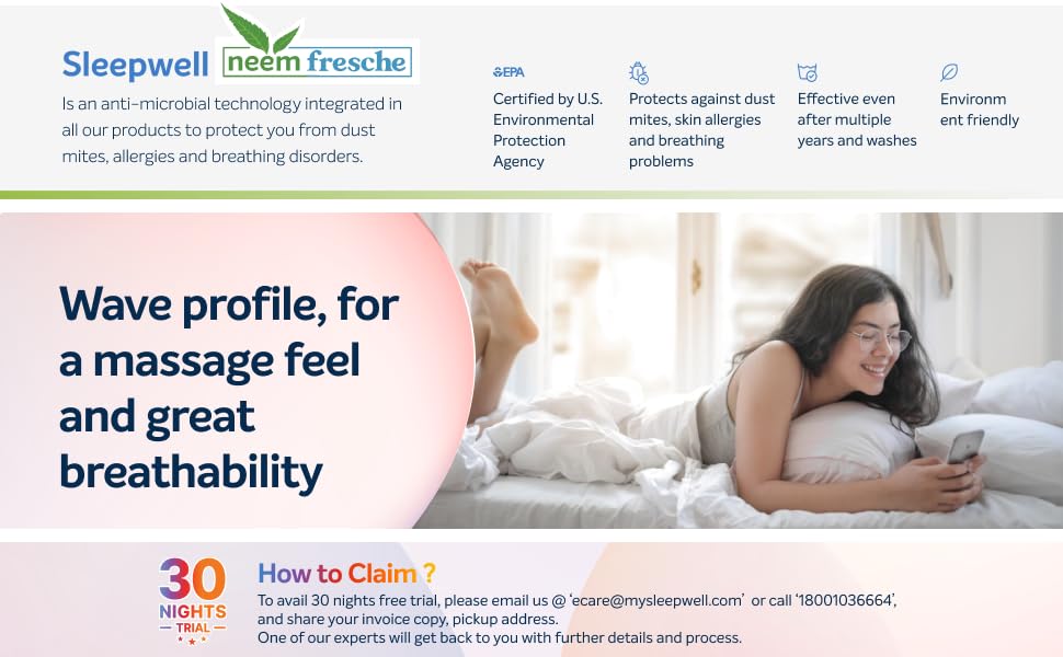 Sleepwell Mattress 30 Nights Trial Dual PRO Profiled Foam