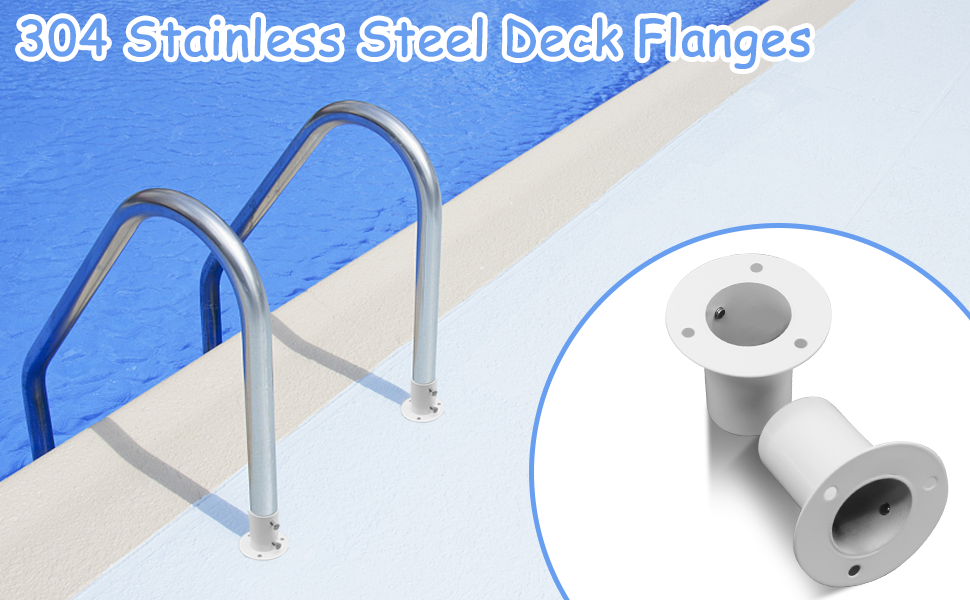 2Pcs Deck Flanges for Above Ground Pool Ladder Steps