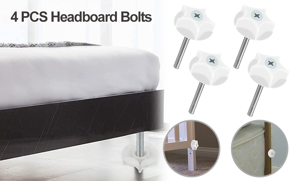 Karjiaja 4 PCS Headboard Bolts M8 Headboard Fixings Headboard Screws