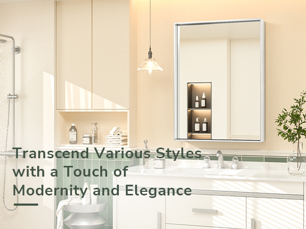 「ｙｕｍｉ」Mirror 55×200cm TokeShimi 55 x 36 Inch Brushed Silver Bathroom Vanity Mirror