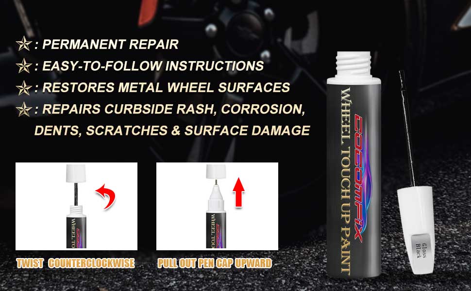 Gloss Black Rim Touch Up Paint, Wheel Repair Paint Quick