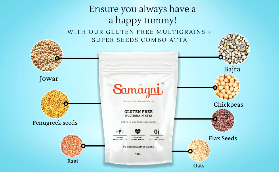 Samagni Multigrain Gluten Free Atta 1 kg Diabetic Friendly Atta