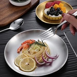 SALISBURY ディナープレート 大皿 5枚 Amazon.co.jp: Desirable ステンレス 丸皿 小皿 大皿 ディナー