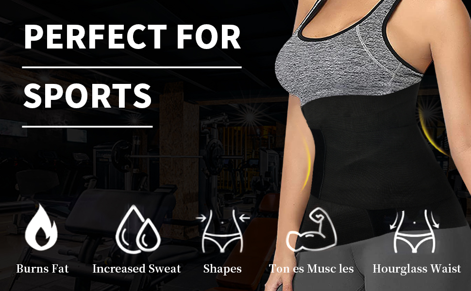 atgark Waist Trainer for Women Sauna Belt Tummy Wrap Plus