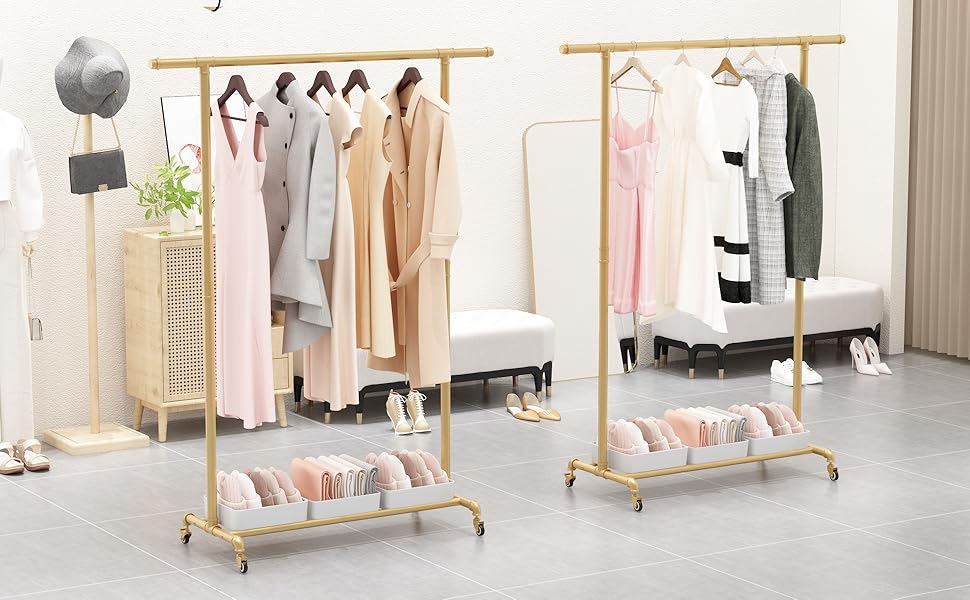 rolling clothing rack
