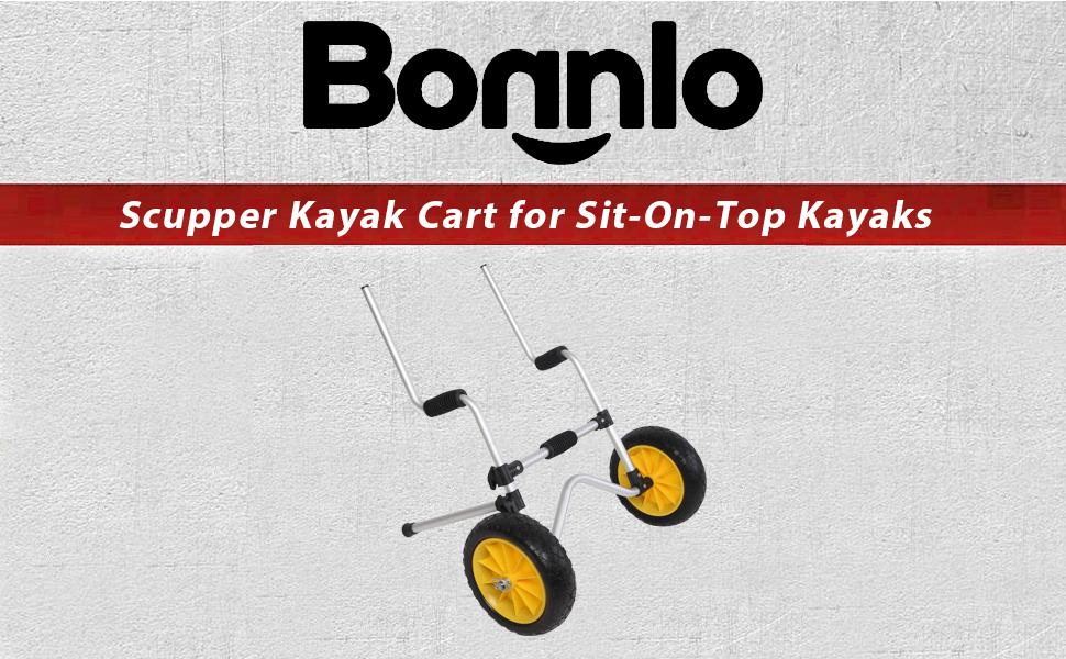 Bonnlo Kayak Dolly Scupper, Kayak Trolley Carts for Sit on