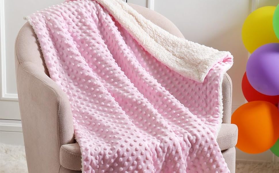 CREVENT Plush Fluffy Warm Fleece Baby Throw Blanket for Girl Infant