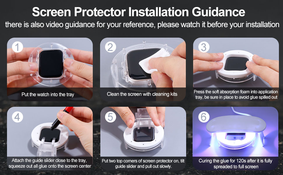 Tempered Glass Screen Protector Compatible with Apple Watch