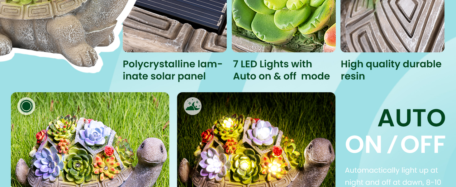 Solar Turtle Garden Ornaments 3