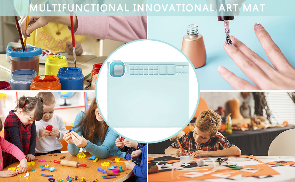 multifunctional silicone artist mat with cup 