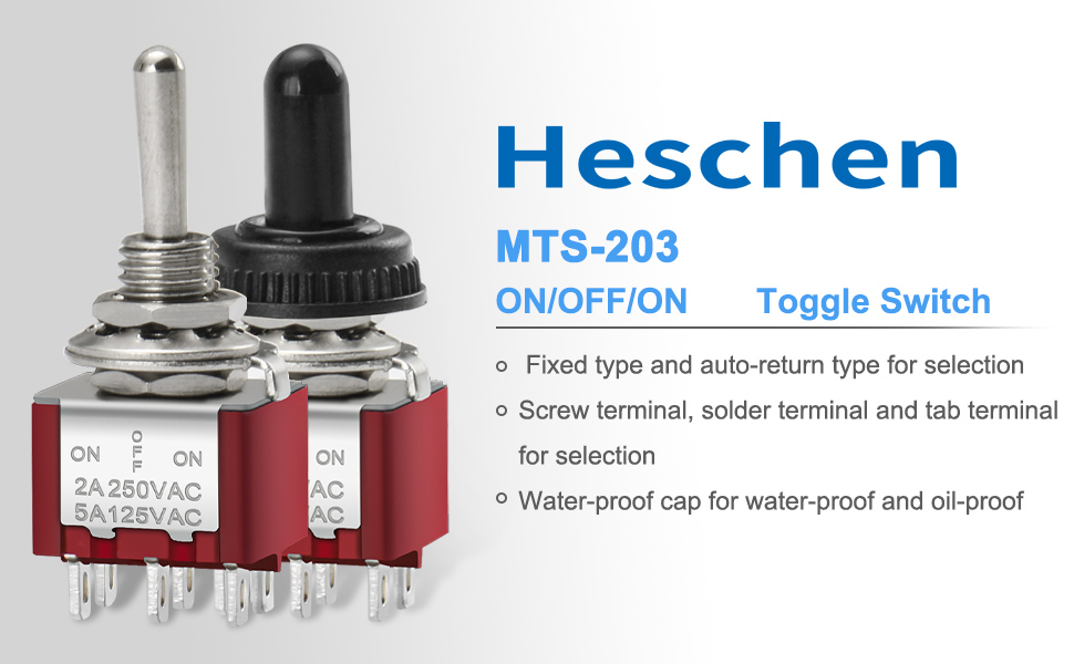 Amazon.co.jp: Heschen ミニチュア トグルスイッチ MTS-203 ON-OFF-ON
