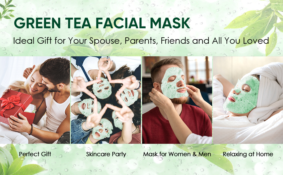 Green Tea Bubble Face Masks Skincare, Deep Cleansing Sheet Masks for