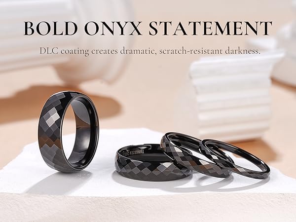 Amazon.com: King Will 8mm Black Mens Tungsten Wedding Ring