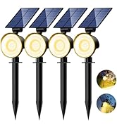 nipify - 4 focos solares LED de exterior, 3 modos de luces solares de jardín potentes, imper...