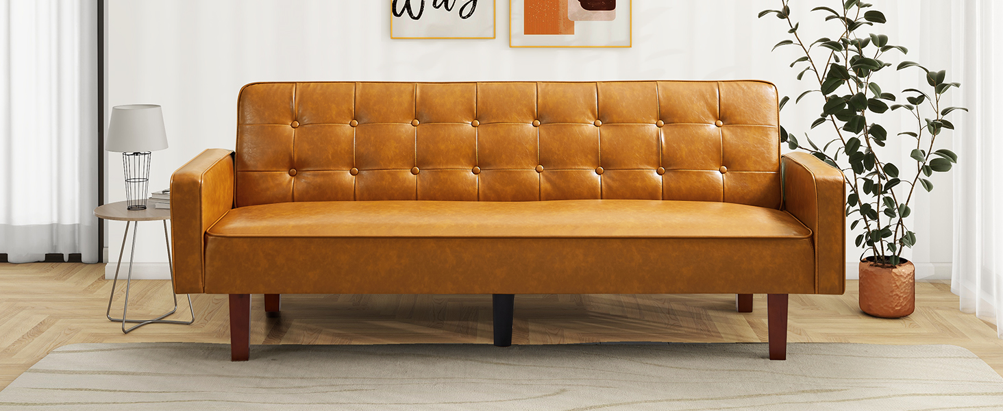 brown futon sofa bed-1