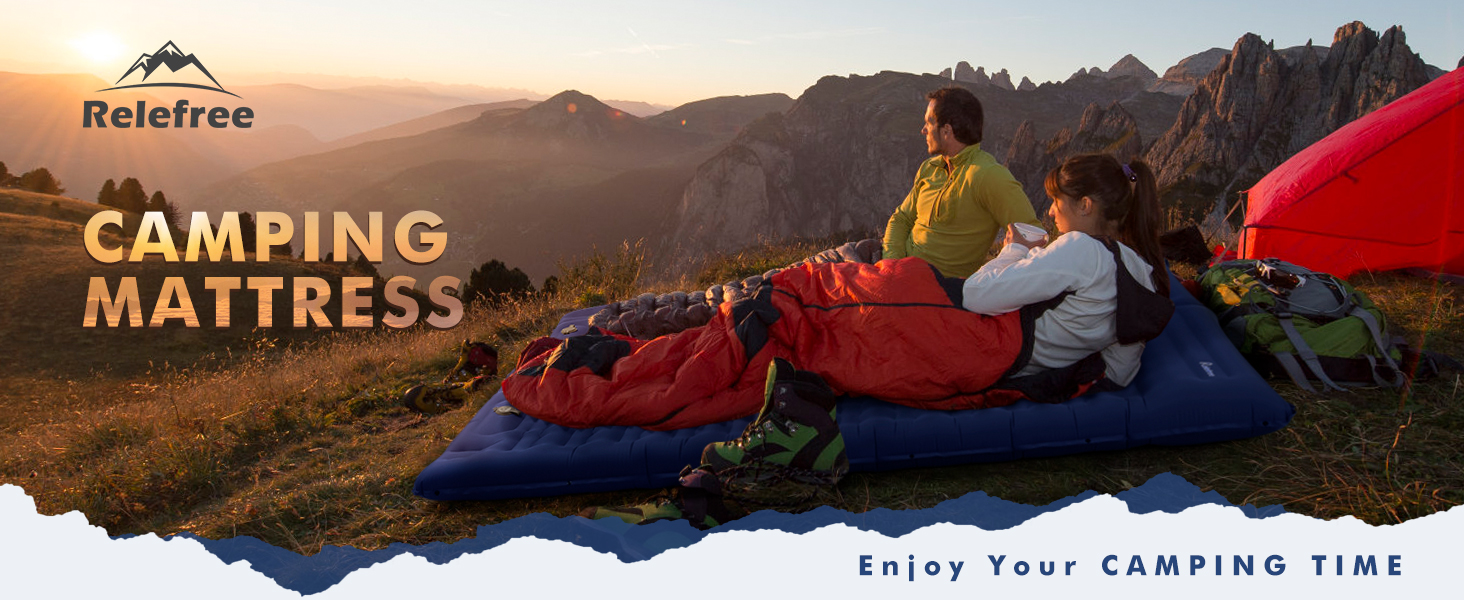 Camping Sleeping Pad Relefree 12CM UltraThick Inflatable Mattress