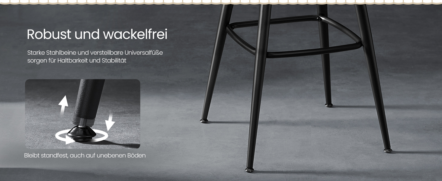 Set 2 barskih stolov iz kolekcije EKHO, 54 x 54 x 91 cm, črni | VASAGLE