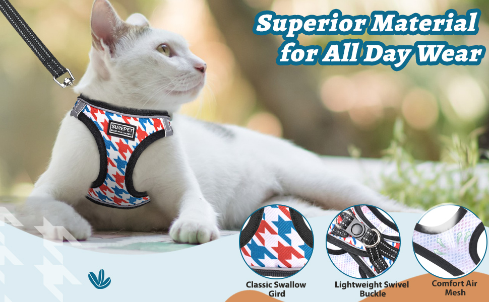 soft mesh kitten harness and leash escape proof 