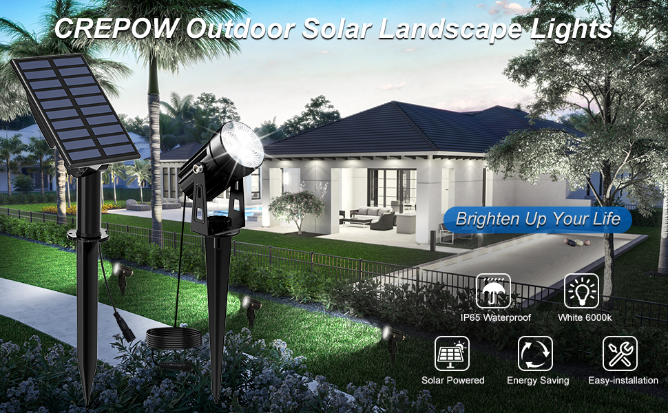 CREPOW Solar Spot Lights Outdoor